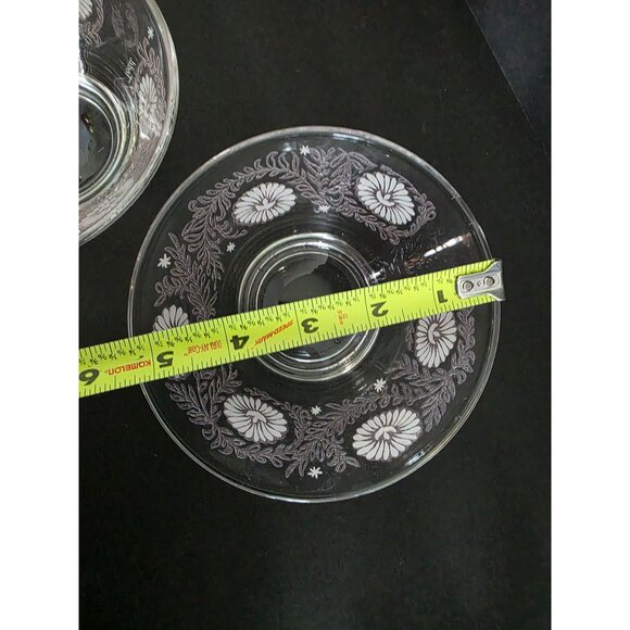 Vintage Todd Pink Tinted Glass Floral Daisy Bowls - Picture 8 of 9